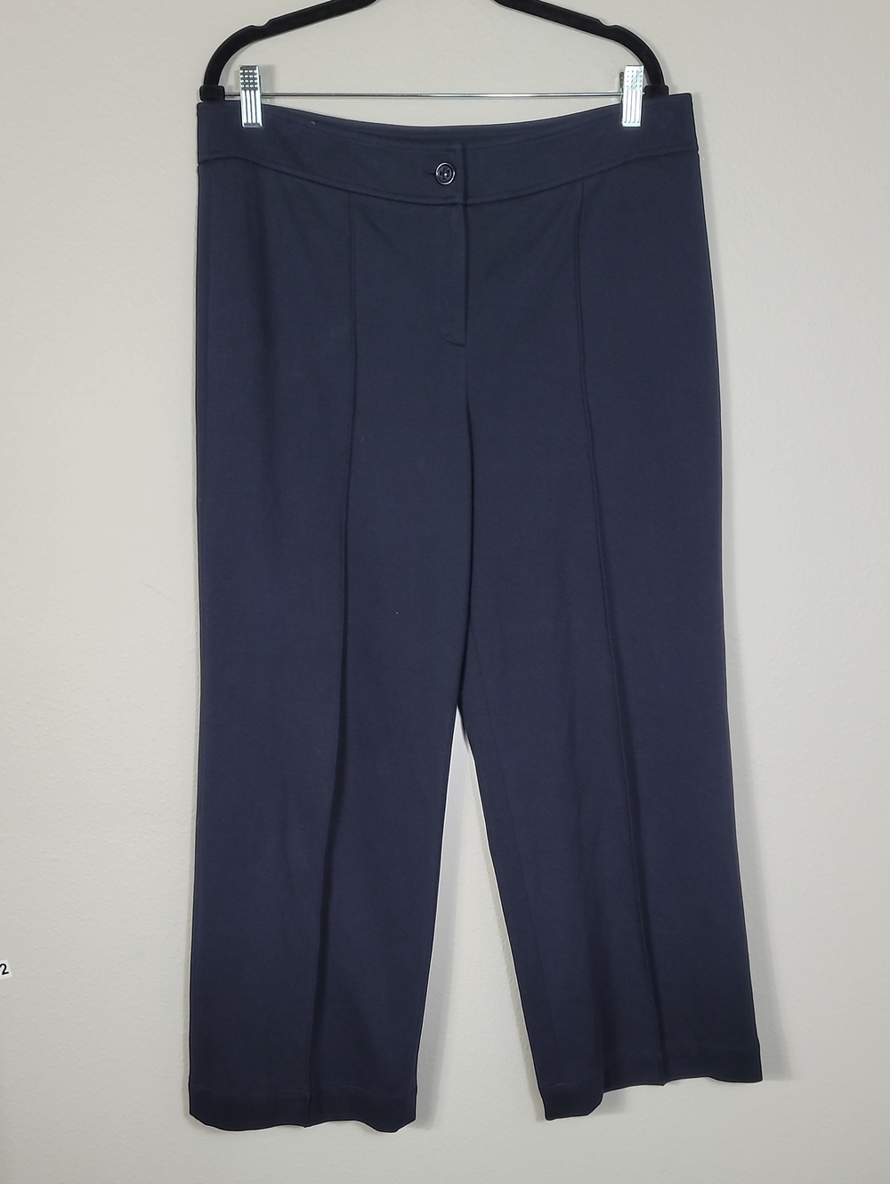 Vintage Talbots Wide Leg Cropped Pants Size 16P Navy Blue Old Money Classic